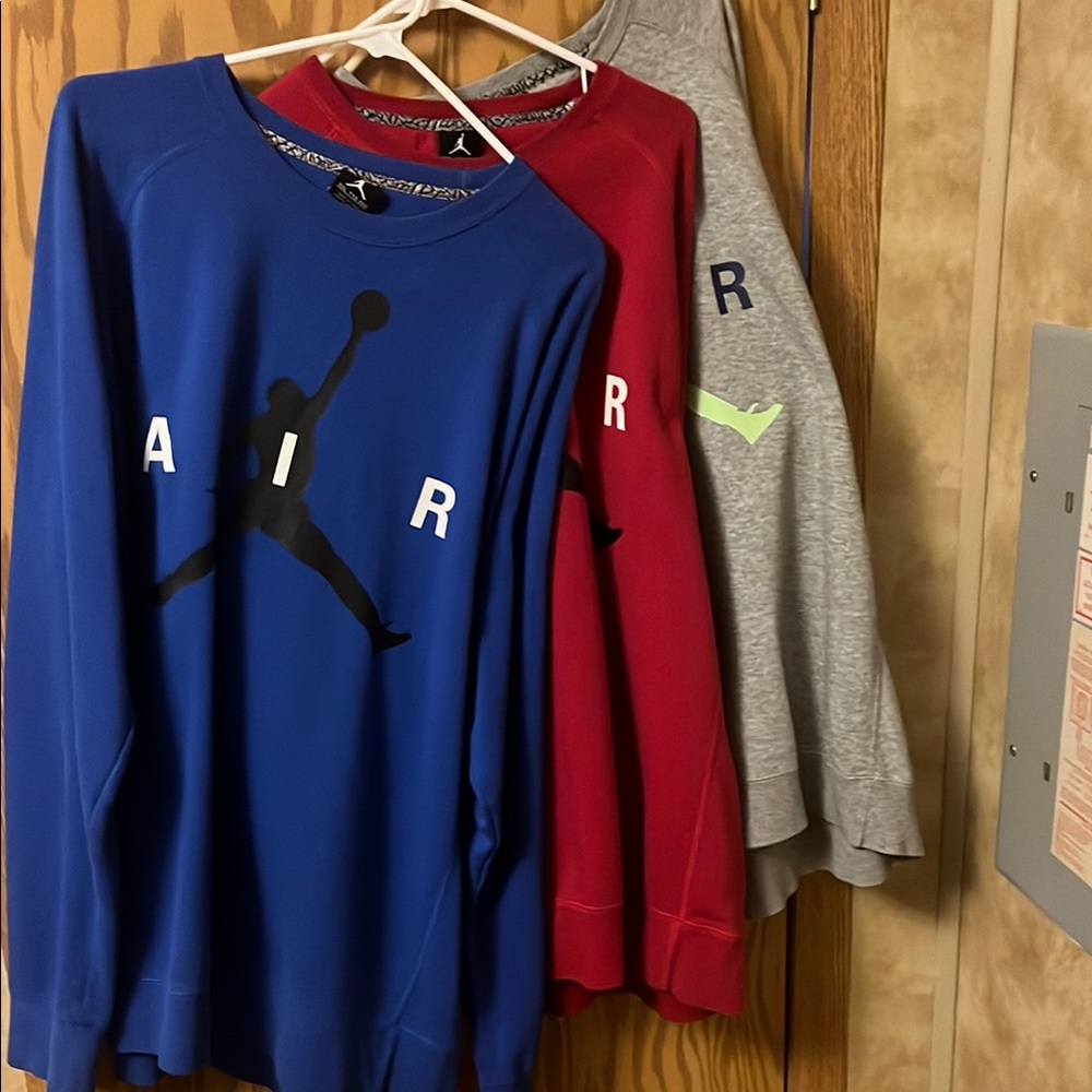 Nike Air Jumpman Sweatshirts - Blue, Red, Gray